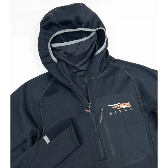 Sitka Fanatic Hoody Men's Small Pullover 1/4 Zip Hooded Fishing Hunting Camping